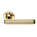 Deurkruk DND Zeppelin rond rozet bright gold PVD