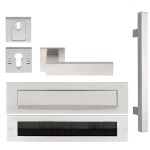 Complete voordeurset Square RVS met greep