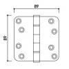 Kogellagerscharnier DecoDeurbeslag 89x89 mat RVS 201