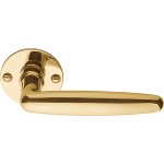 Deurkruk Timeless 1938MRR38 rond rozet messing ongelakt