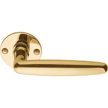 Deurkruk Timeless 1938MRR38 rond rozet messing ongelakt