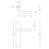 Deurkruk op schild Basic LB3 P13 19mm PVD mat RVS