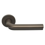 Deurkruk Eclipse DR100-G rond rozet brons geveerd 