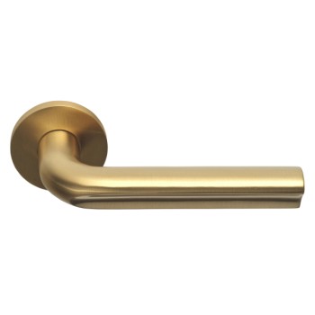 Deurkruk Eclipse DR101-G rond rozet PVD mat goud geveerd 