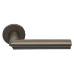 Deurkruk Eclipse DR102-G rond rozet brons geveerd 
