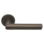 Deurkruk Eclipse DR103-G rond rozet brons geveerd 