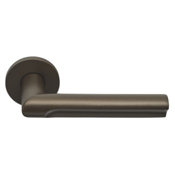 Deurkruk Eclipse DR103-G rond rozet brons geveerd 