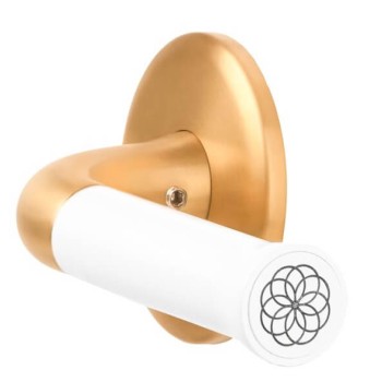 Deurkruk Nour EV101/64 rond rozet PVD mat goud/wit
