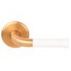 Deurkruk Nour EV101/64 rond rozet PVD mat goud/wit