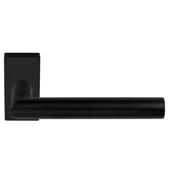 Deurklink Basic LB2 19mm rechthoek rozet mat zwart
