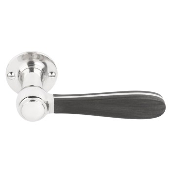 Deurkruk Bosco LZ100 rond rozet gepol.rvs/zwart