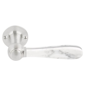 Deurkruk Bosco LZ100MA rond rozet mat rvs/marmer