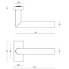 Deurklink Basic LB2 19mm rechthoek rozet mat RVS