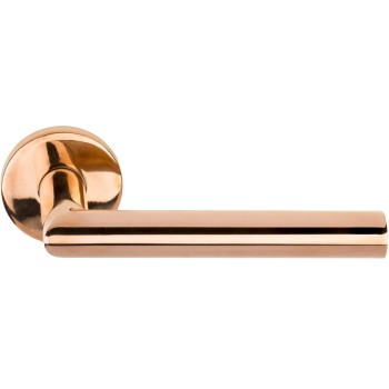 Deurklink Basic LB2 19mm rond rozet koper PVD