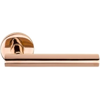 Deurklink Basic LB7 19mm rond rozet koper PVD