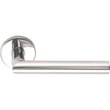 Deurklink Basic LB2 19mm rond rozet gepolijst RVS