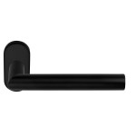 Deurklink Basic LB2 19mm ovaal rozet mat zwart