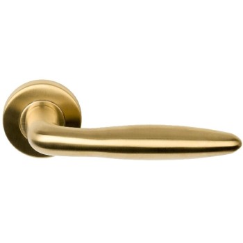 Deurklink Basic LB18H rond rozet mat goud PVD