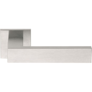 Deurkruk LSQ4 vierkant rozet mat RVS