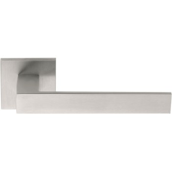 Deurkruk LSQ2 vierkant rozet mat RVS (enkel)