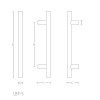 Deurgreep LBT-S 500-700-25 Mat RVS