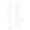Deurgreep LBT 500-700-19 mat RVS