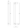 Deurgreep Square JB320 mat zwart 320mm H.O.H
