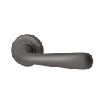 Deurkruk Silvia rond rozet gunmetal PVD