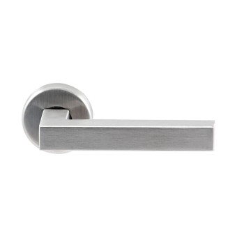 Deurkruk Geneve rond rozet RVS