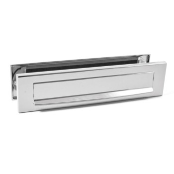 Briefplaatcombinatie recht glans chroom 