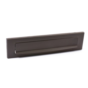 Briefplaat recht Ellen gunmetal PVD 