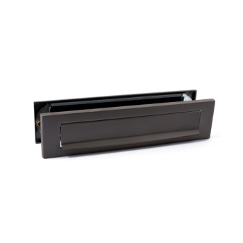 Briefplaatcombinatie recht gunmetal PVD