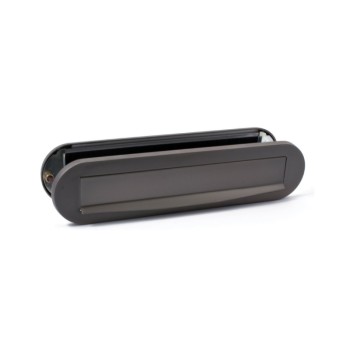 Briefplaatcombinatie ovaal gunmetal PVD