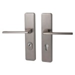 Veiligheidsset Qbe met deurkrukken Zenith Inox