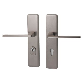 Veiligheidsset Qbe met deurkrukken Zenith Inox