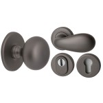 Voordeurset rooster gunmetal PVD