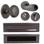 Complete voordeurset rooster gunmetal PVD