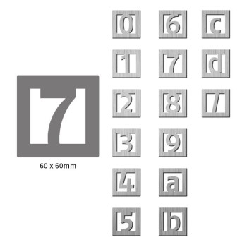 Huiscijfer Didheya 60x60mm Inox