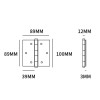 Kogellager scharnier 89x89mm messing getrommeld