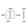 Kogellager scharnier 89x76mm messing getrommeld