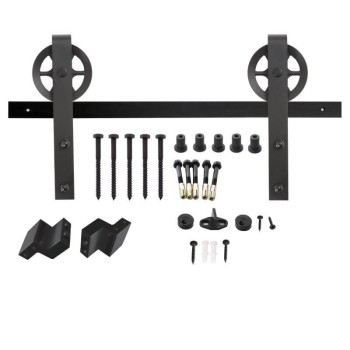 Schuifdeursysteem 2 meter hangrollen met spaakwiel 340mm Intersteel staal mat zwart