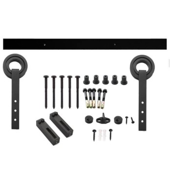 Schuifdeursysteem 2 meter hangrollen met open wiel 255mm Intersteel staal mat zwart