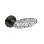 Deurkruk Olivari Crystal Diamond rond rozet antraciet mat titaan PVD
