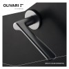 Deurkruk Olivari Plume rond rozet mat chroom