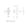 Voordeurknop Piet Boon TWO PBT22V/50 RVS/eiken zwart
