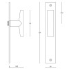 Deurkruk schild ongeveerd Piet Boon INC PBI103P236SFC mat RVS