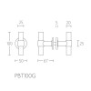 Glasdeurknop Piet Boon ONE PBT100G RVS