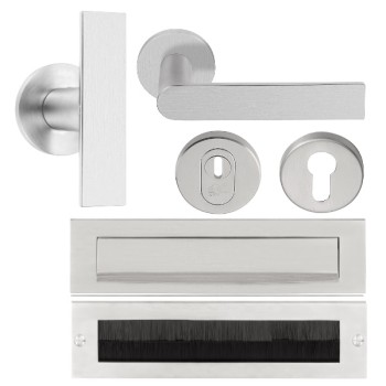 Complete voordeurset Piet Boon ARC-04 mat RVS