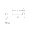 Reserve toiletrolhouder Piet Boon PB201 mat zwart