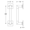 Deurgreep Bauhaus-Style 300mm glans chroom